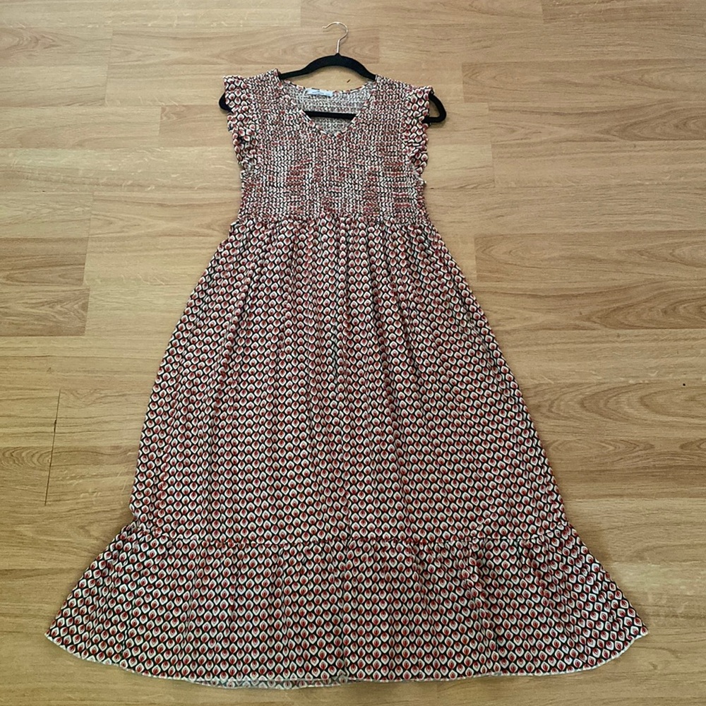 Tiramisu-Lightweight midi print dress-XL/XXL